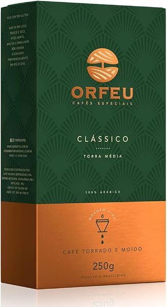 Orfeu Café Clássico Torrado e Moído 100% Arábica Torra Média 250g